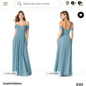 Azazie Kaitlynn moody blue Off-Shoulder Dress